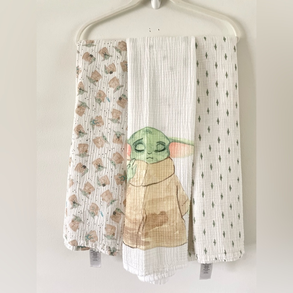 Pottery Barn Kids Star Wars Muslin Swaddle Blankets Baby qty 3 Organic Cotton